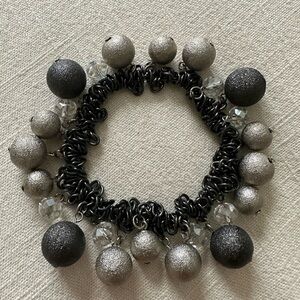 Bracelet Black, Silver, and Clear Balls